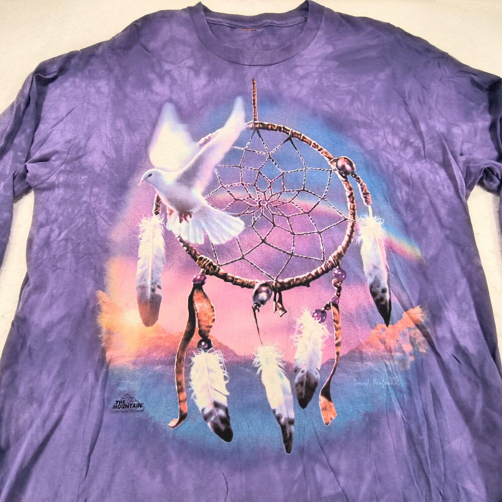 The Mountain Dream Catcher Long Sleeve Graphic T Shirt Adult Mens Size L Purple